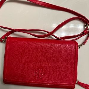 Tory Burch - Fleming Leather Crossbody Bag - Brilliant Red